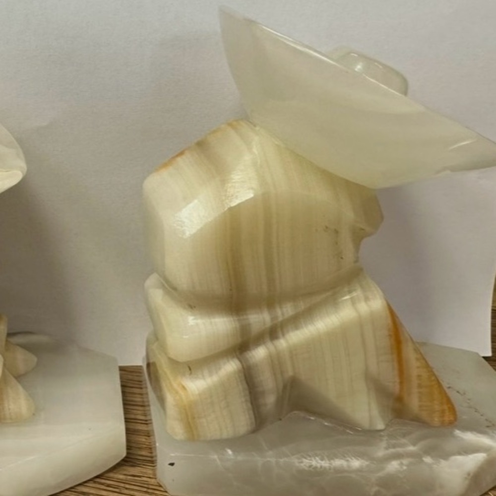 2 Carved marble Bookends made in Mexico
